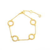 4 Round Metal Disc Chain Bracelets