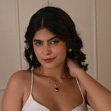 Green Tourmaline and Ruby Drop Necklaces