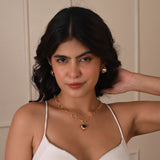 White Zircon Half Moon Hoop Earrings