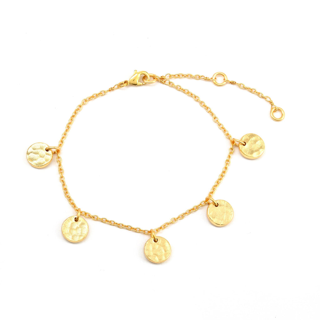 Hammered Round Disc Chain Bracelets - La Vitá Jewels