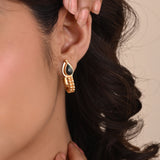 Labradorite Gemstone Hoop Earrings