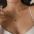 Garnet Gemstone with Metal Beads Necklaces in Sterling Silver - La Vitá Jewels