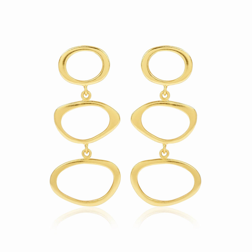 Fancy Shape Metal Dangle Earrings - La Vitá Jewels