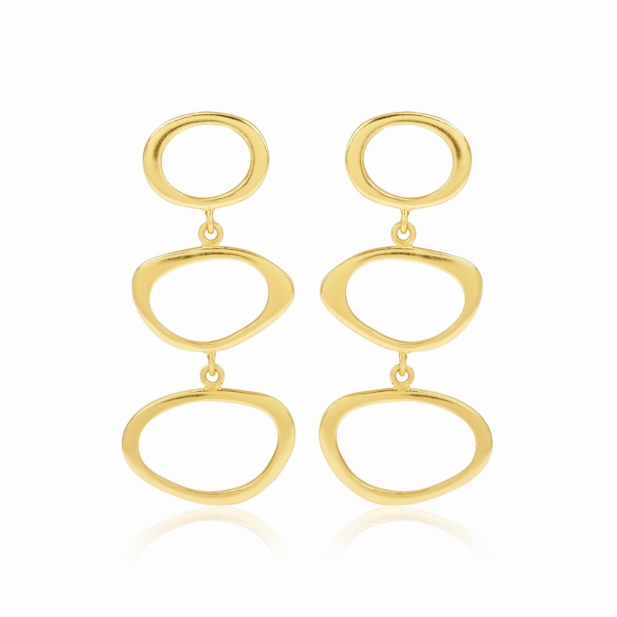 Fancy Shape Metal Dangle Earrings - La Vitá Jewels
