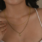 Labradorite with Black Onyx Beads Necklace - La Vitá Jewels