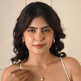 Golden Texture Hoops Earring