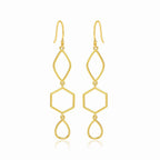 Hammered Metal Dangle Earrings - La Vitá Jewels