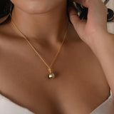 Double Moon Dual sided Gemstone Pendant Necklaces