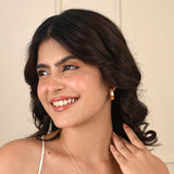 Golden Texture Hoops Earring