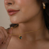 Double Moon Dual sided Gemstone Pendant Necklaces