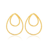 Double Drop Hammered Metal Earrings