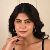 Golden Drop Shape Hoops Earring