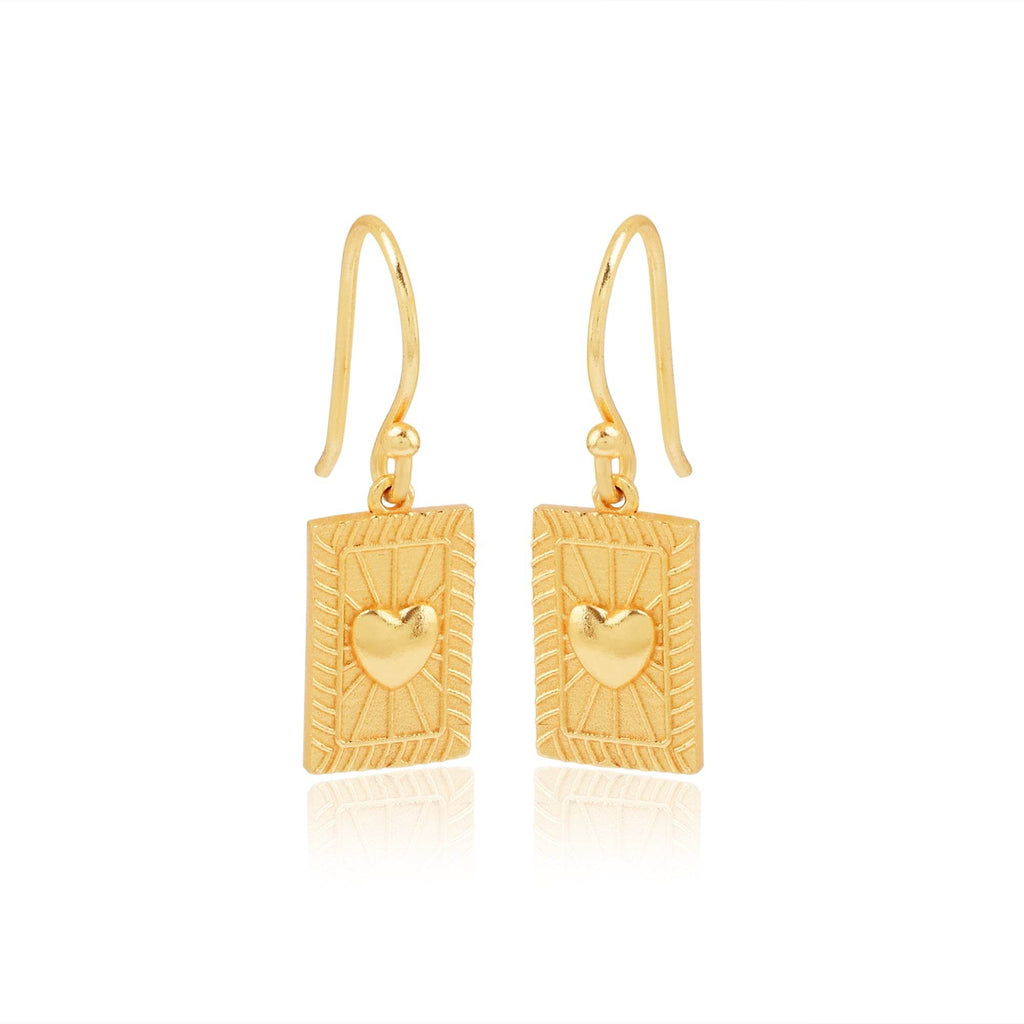 Metal Texture with Heart Earrings - La Vitá Jewels