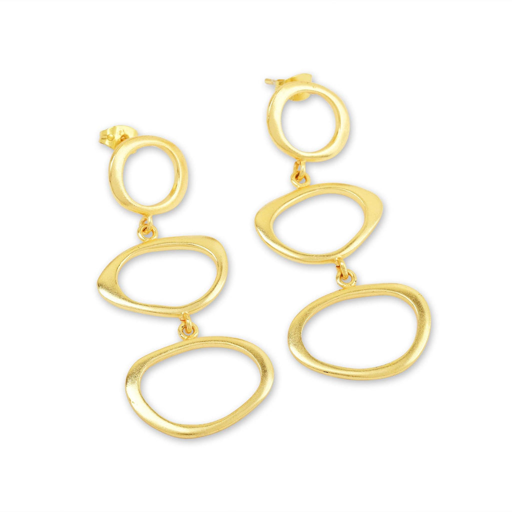 Fancy Shape Metal Dangle Earrings - La Vitá Jewels