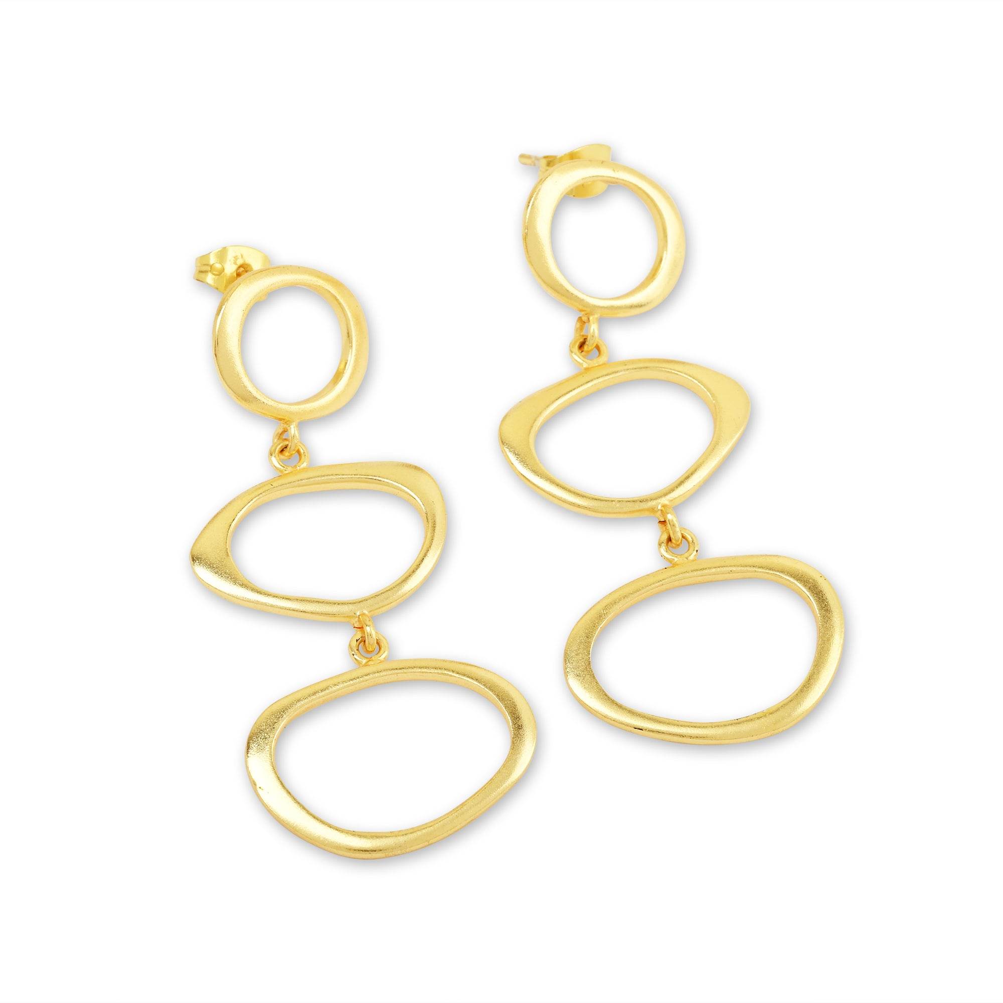 Fancy Shape Metal Dangle Earrings - La Vitá Jewels