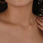 Rainbow Moonstone with Metal Beads Necklaces - La Vitá Jewels