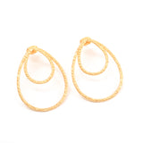 Double Drop Hammered Metal Earrings