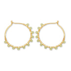 Gold Wire Wrapped Tourmaline Beads Hoop Earrings - La Vitá Jewels
