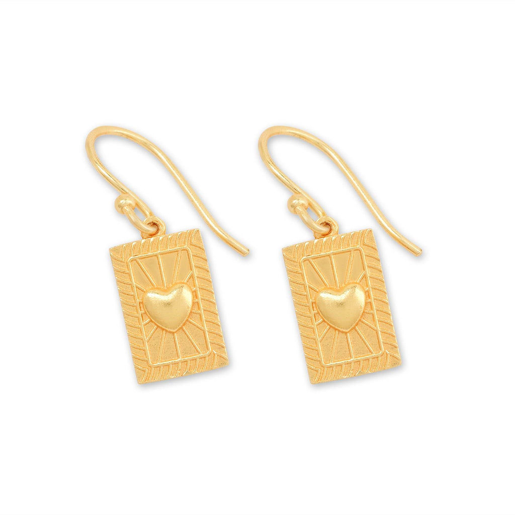 Metal Texture with Heart Earrings - La Vitá Jewels