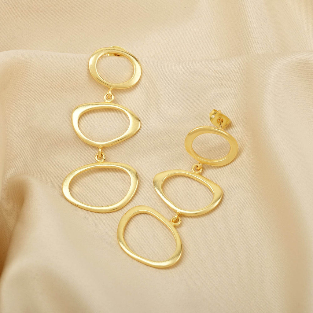 Fancy Shape Metal Dangle Earrings - La Vitá Jewels