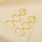 Fancy Shape Metal Dangle Earrings - La Vitá Jewels