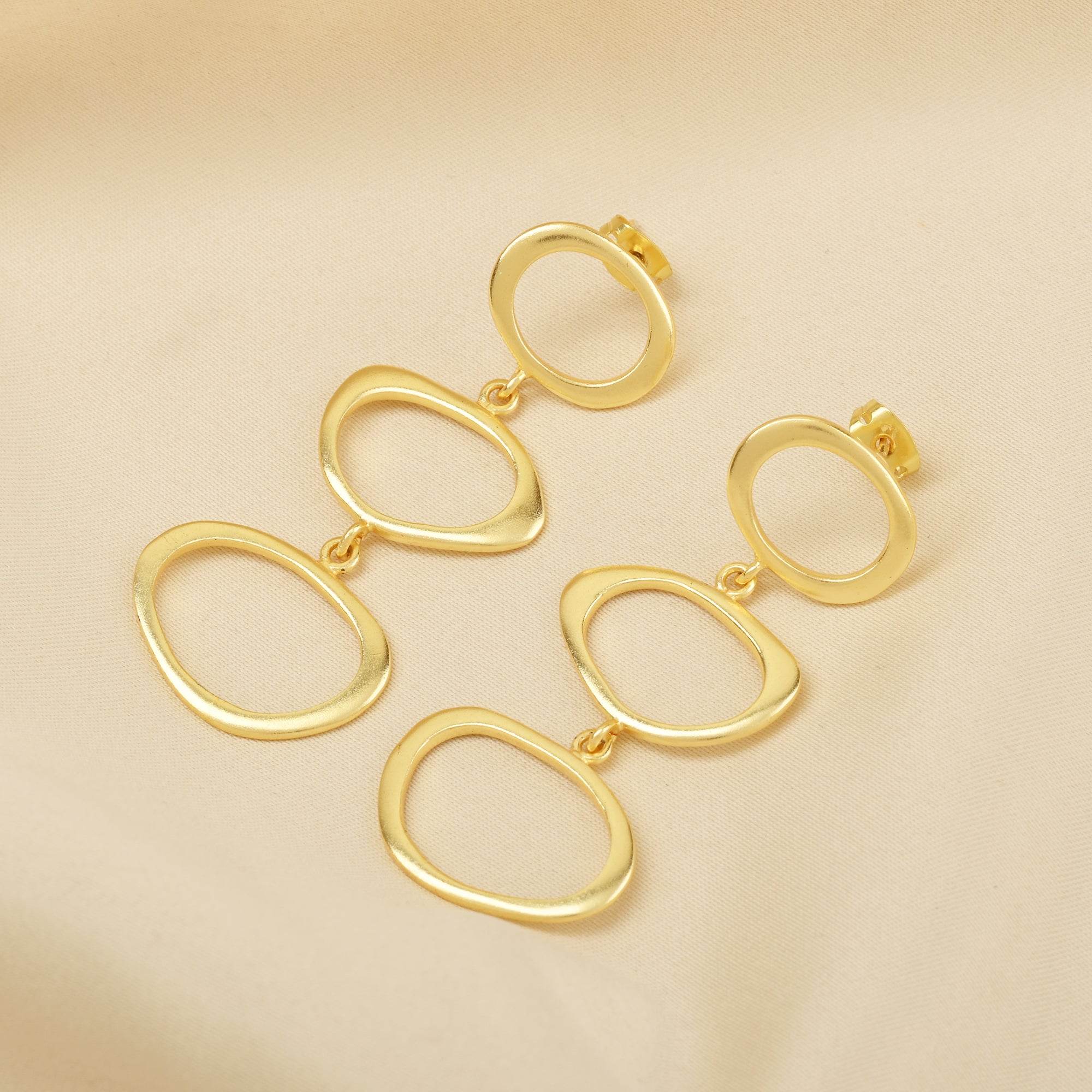 Fancy Shape Metal Dangle Earrings - La Vitá Jewels