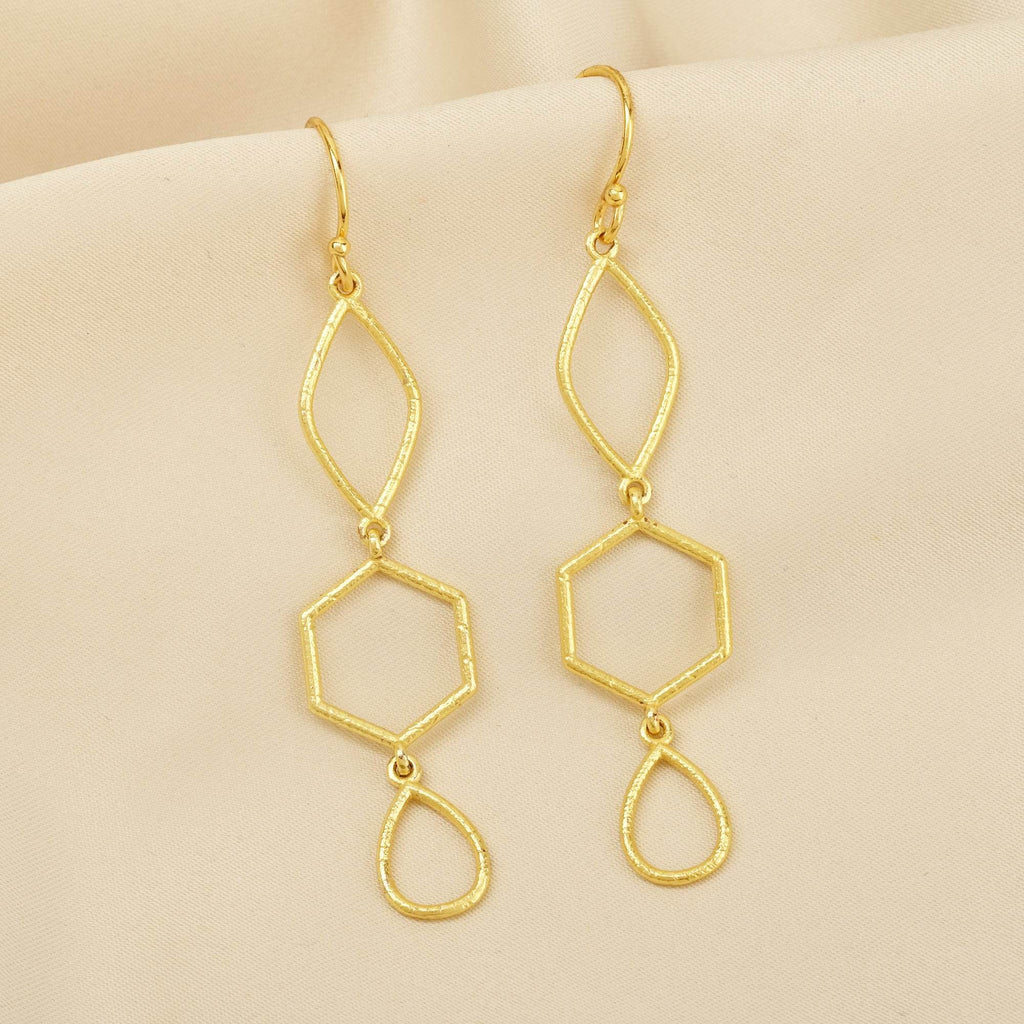 Hammered Metal Dangle Earrings - La Vitá Jewels