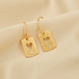 White Zircon Heart Earrings
