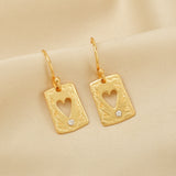 White Zircon Heart Earrings