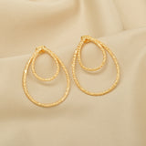 Double Drop Hammered Metal Earrings