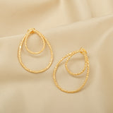 Double Drop Hammered Metal Earrings