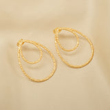 Double Drop Hammered Metal Earrings