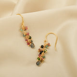 Labradorite with Multi Tourmaline Beads Earrings