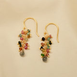 Labradorite with Multi Tourmaline Beads Earrings