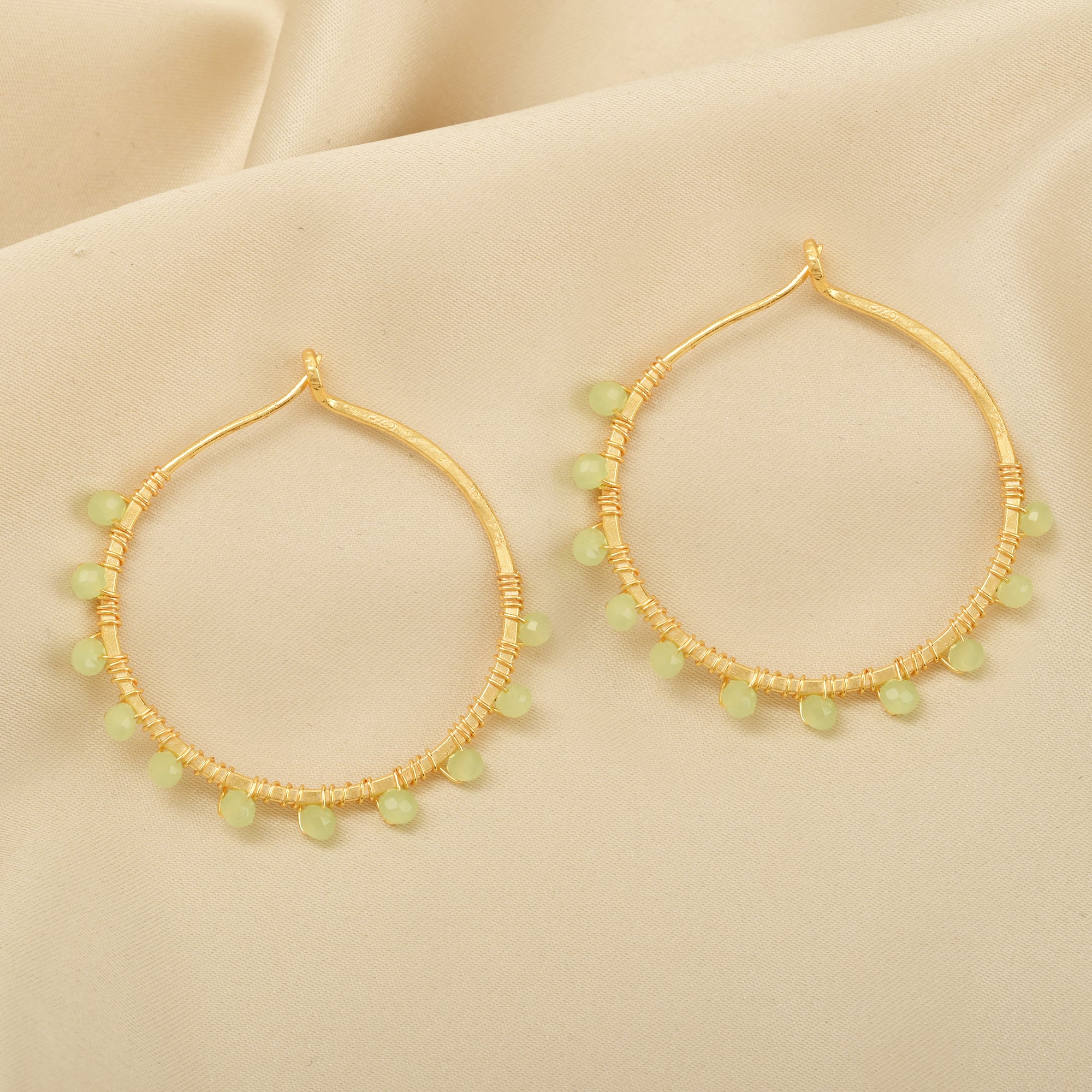 Gold Wire Wrapped Hoop Earrings