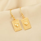 Metal Texture with Heart Earrings - La Vitá Jewels