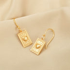 Metal Texture with Heart Earrings - La Vitá Jewels