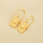 Metal Texture with Heart Earrings - La Vitá Jewels