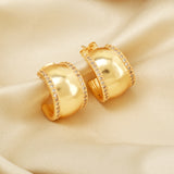 White CZ Dome Hoop Earrings