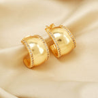 White Zircon Half Moon Hoop Earrings - La Vitá Jewels