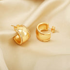 White Zircon Half Moon Hoop Earrings - La Vitá Jewels
