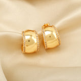 White CZ Dome Hoop Earrings
