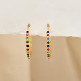 Half Eternity Multi CZ Huggies Earrings