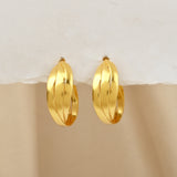 Golden Twisted Hoop Earrings
