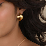 Golden Twisted Hoop Earrings