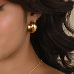 Golden Twisted Hoop Earrings - La Vitá Jewels