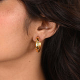 Star Zircon Hoop Earrings