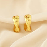 Golden Twisted Hoop Earrings