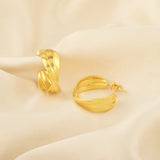 Golden Twisted Hoop Earrings