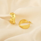 Golden Twisted Hoop Earrings - La Vitá Jewels